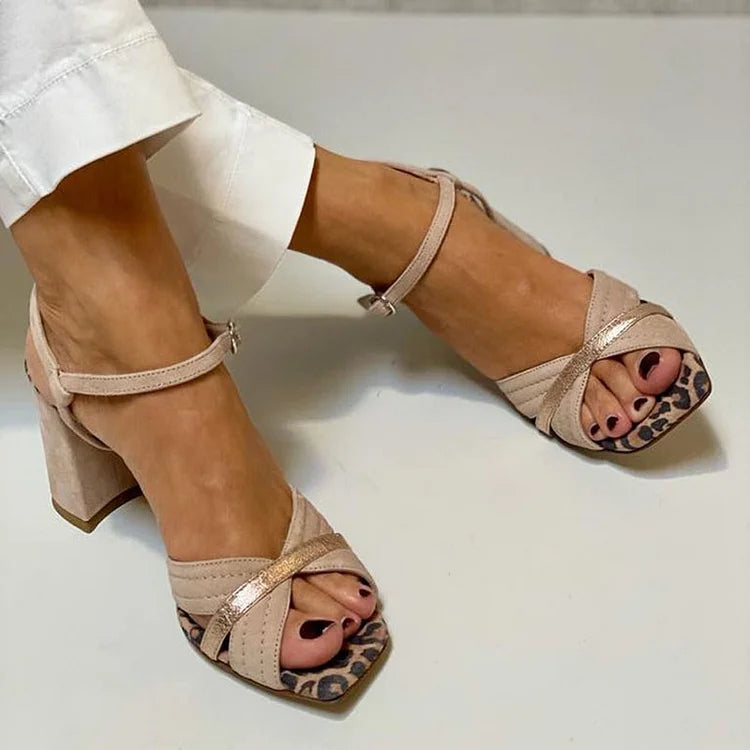 AuraBarcelona™ SANDALIAS DE TACÓN CON TIRA CRUZADA