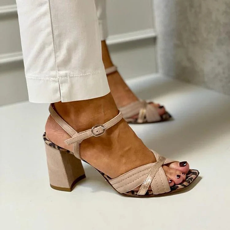AuraBarcelona™ SANDALIAS DE TACÓN CON TIRA CRUZADA
