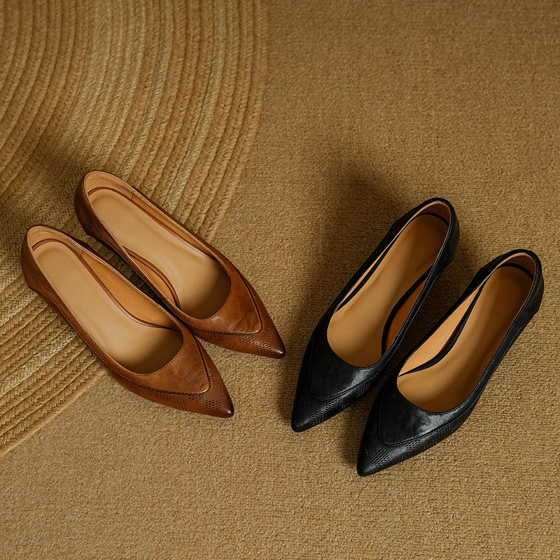 AuraBarcelona™ Zapatos de Tacón Alto de Cuero Auténtico Belle