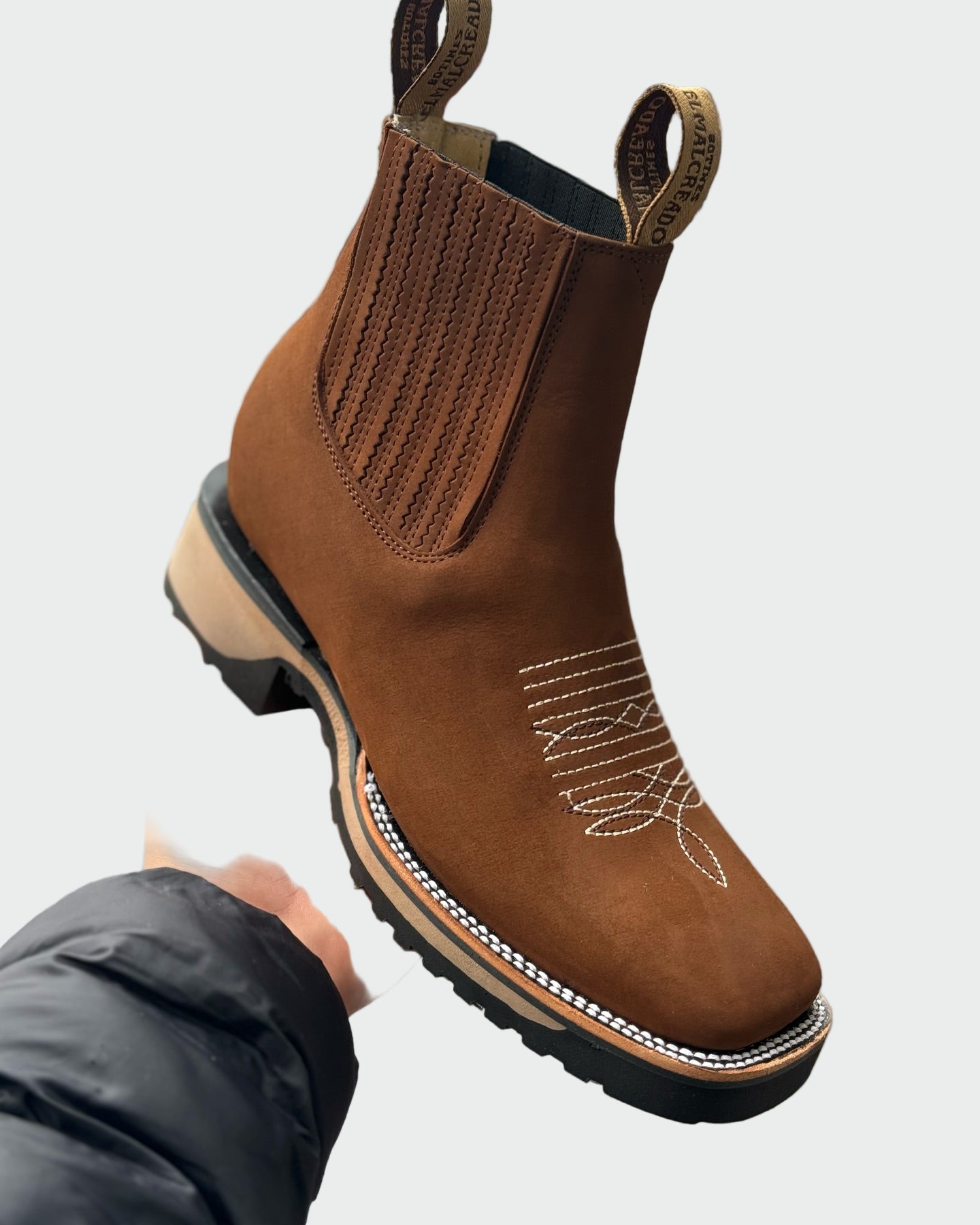 AuraBarcelona™ Ana | Botas De Cowboy En Piel Marrón Elegante Duraderas