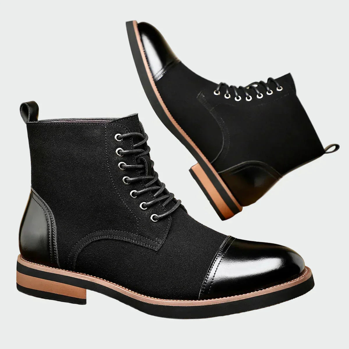AuraBarcelona™ Álvaro | Botines de Cuero Oxford para Hombre Elegantes