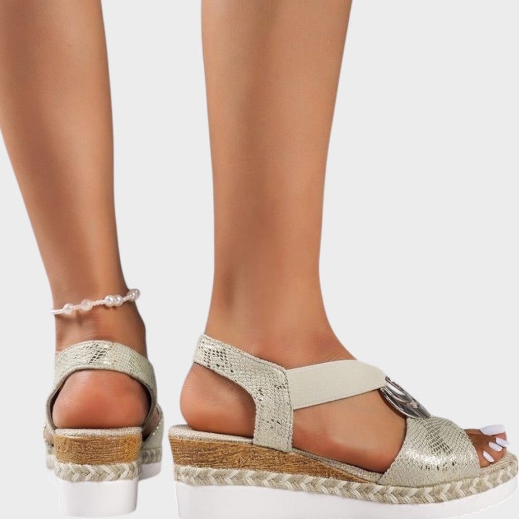 AuraBarcelona™ Emma | Sandalias ortopédicas con tacón de cuña