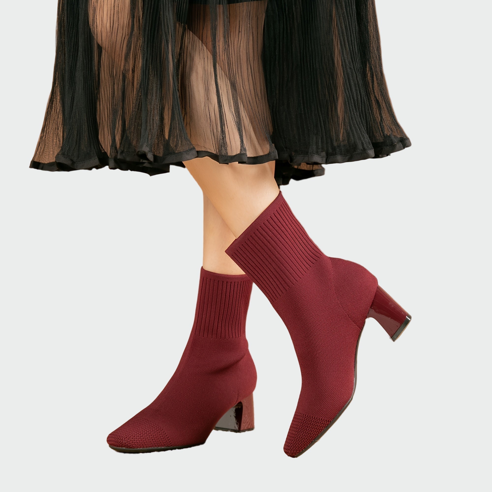 AuraBarcelona™ Alejandra | Botas Ortopédicas Tricotadas En Tono Beige Suave