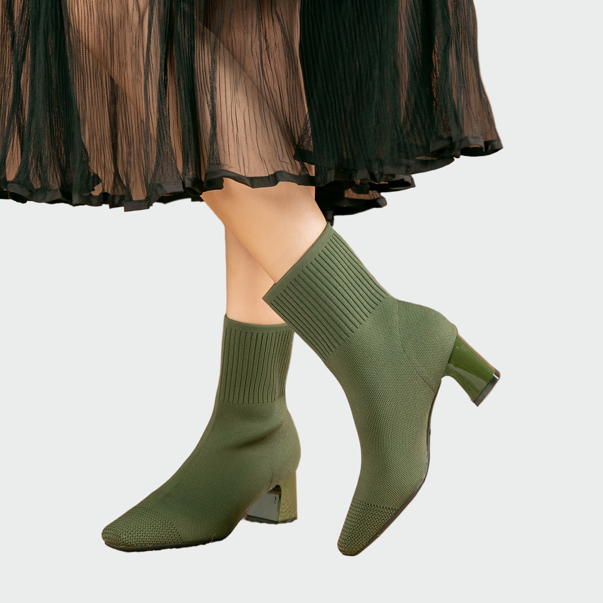 AuraBarcelona™ Alejandra | Botas Ortopédicas Tricotadas En Tono Beige Suave
