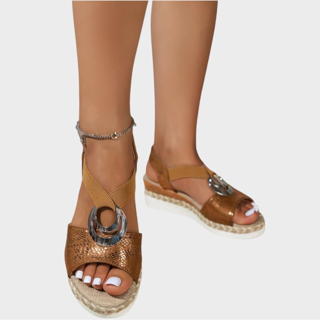 AuraBarcelona™ Emma | Sandalias ortopédicas con tacón de cuña
