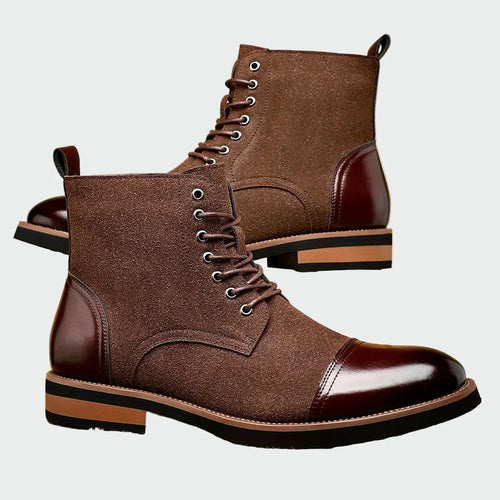 AuraBarcelona™ Álvaro | Botines de Cuero Oxford para Hombre Elegantes