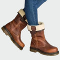 AuraBarcelona™ Rosa | Botas Invierno De Cuero Rústico Con Forro Peludo
