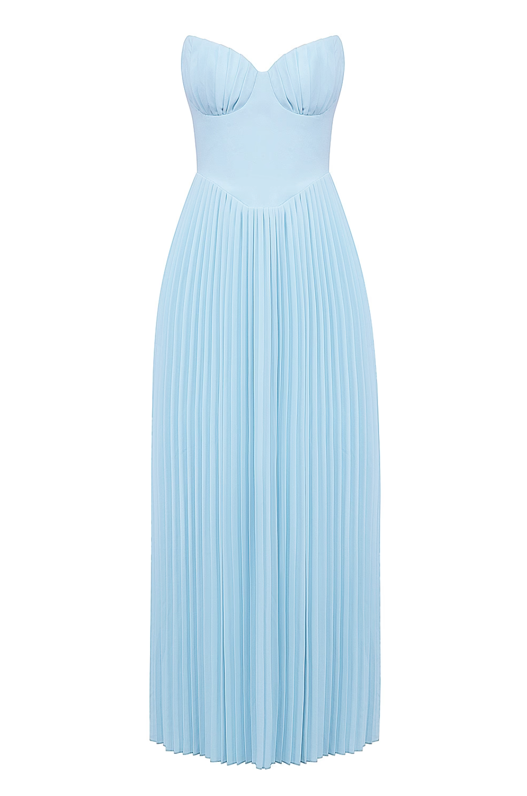 AuraBarcelona™ Celia | Vestido Largo Plisado Azul Cielo