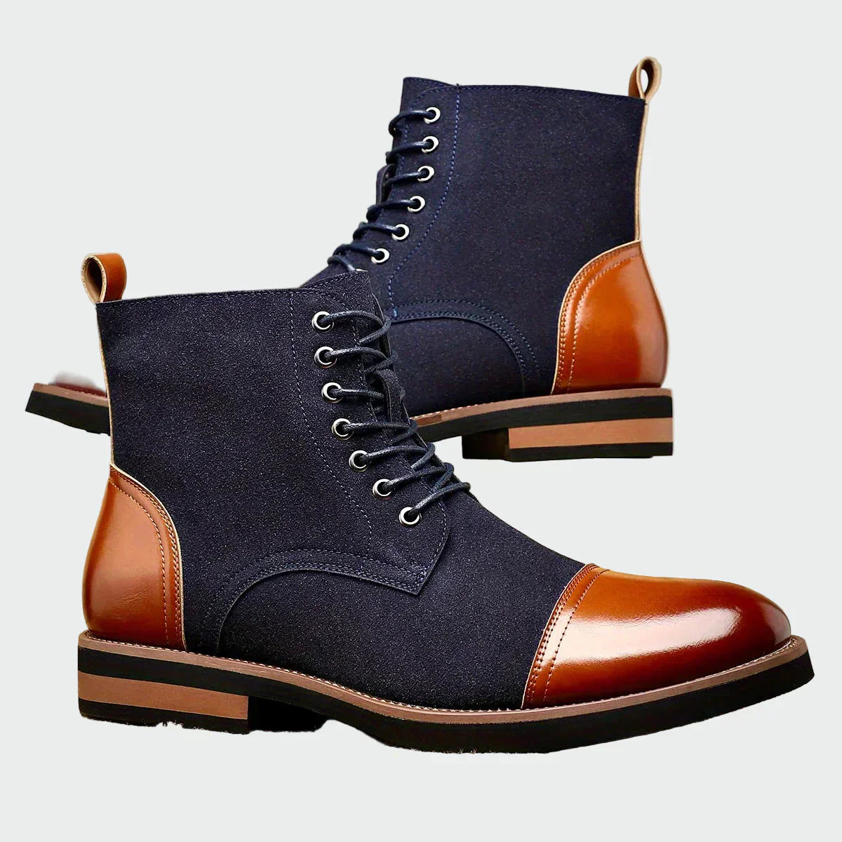 AuraBarcelona™ Álvaro | Botines de Cuero Oxford para Hombre Elegantes