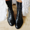 AuraBarcelona™ Gabriela | Botas De Cuero Sintético Negro De Alta Calidad
