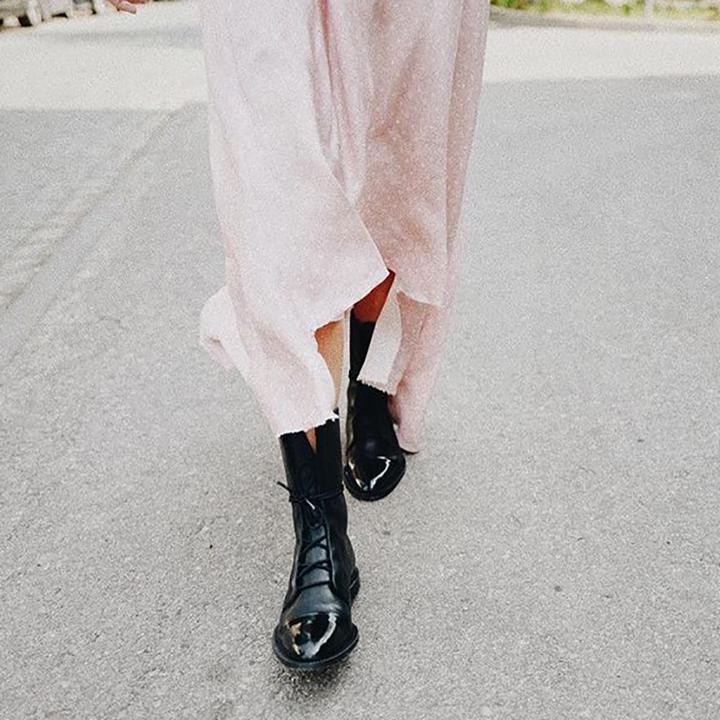 AuraBarcelona™ Gabriela | Botas De Cuero Sintético Negro De Alta Calidad