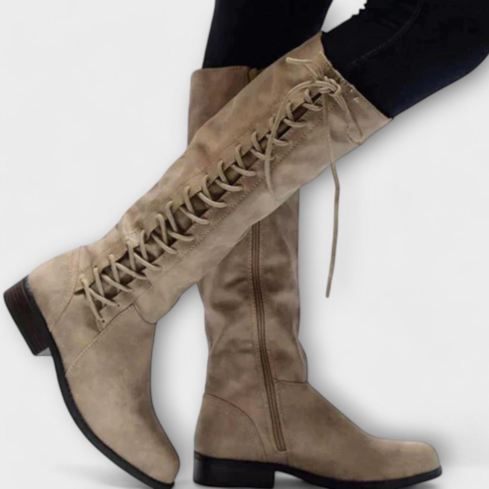 AuraBarcelona™ Paula | Botines De Cuero Con Cordones Elegantes Urbanos