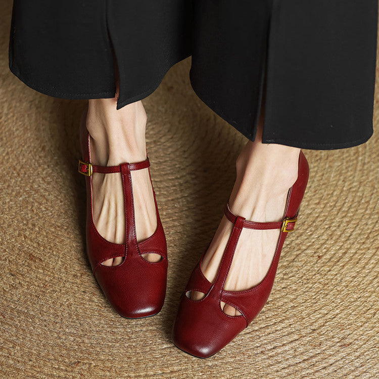 AuraBarcelona™ Elora Tacones Altos de Cuero Auténtico