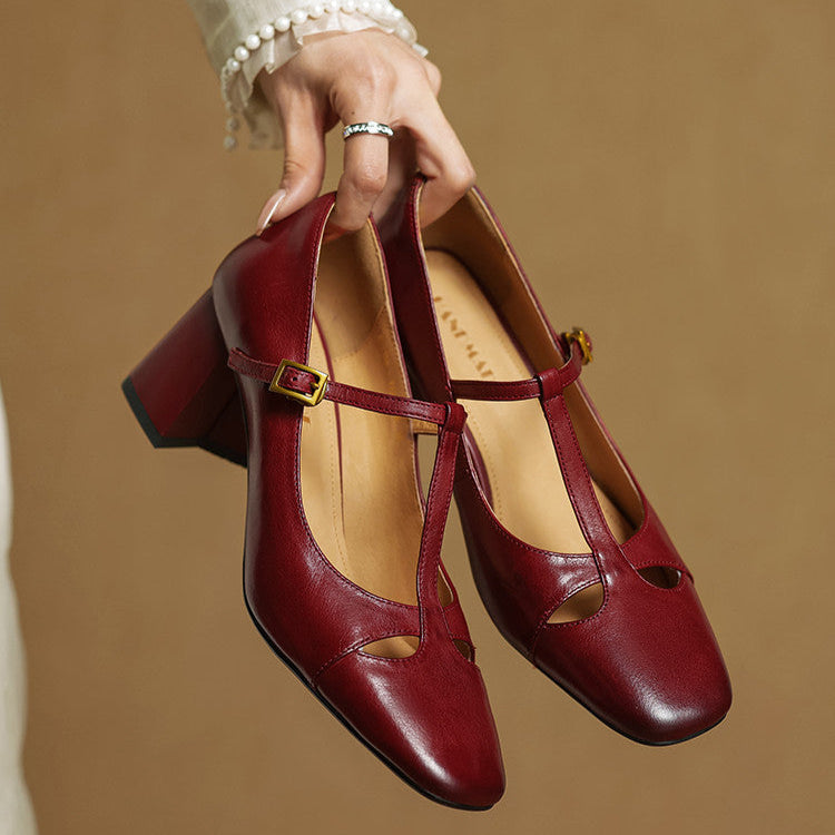 AuraBarcelona™ Elora Tacones Altos de Cuero Auténtico