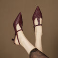 AuraBarcelona™ Tacones Altos de Cuero Noir Auténtico