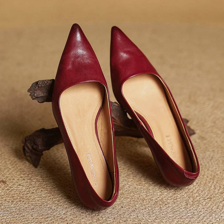 AuraBarcelona™ Anok Tacones Altos de Cuero Auténtico