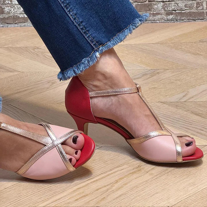 AuraBarcelona™ SANDALIA ELEGANTE CON CINTURÓN EN T