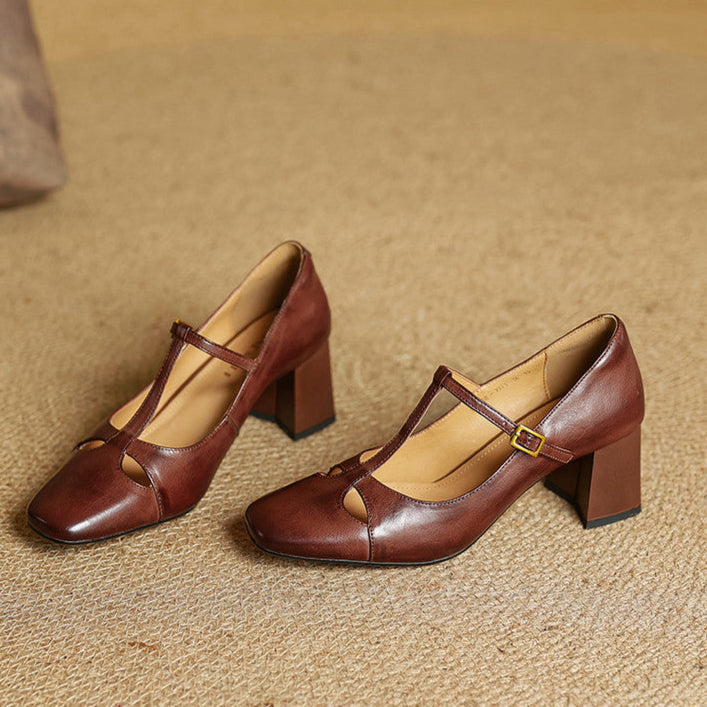 AuraBarcelona™ Elora Tacones Altos de Cuero Auténtico