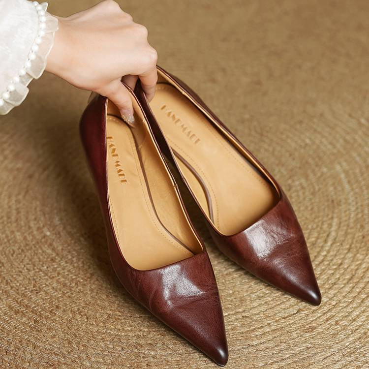 AuraBarcelona™ Anok Tacones Altos de Cuero Auténtico