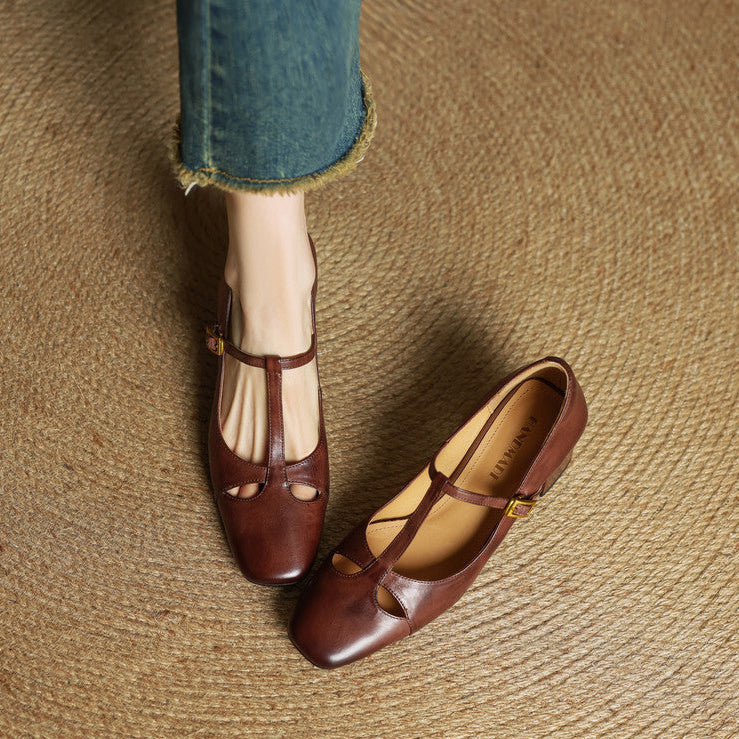 AuraBarcelona™ Elora Tacones Altos de Cuero Auténtico
