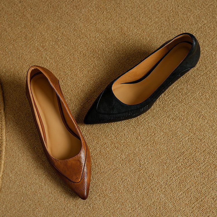 AuraBarcelona™ Zapatos de Tacón Alto de Cuero Auténtico Belle