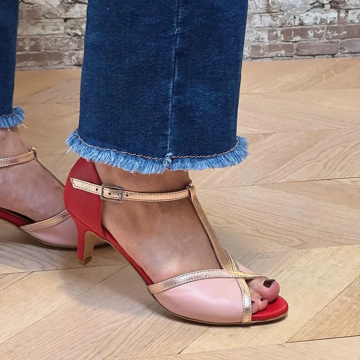 AuraBarcelona™ SANDALIA ELEGANTE CON CINTURÓN EN T