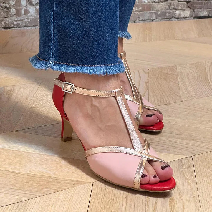 AuraBarcelona™ SANDALIA ELEGANTE CON CINTURÓN EN T