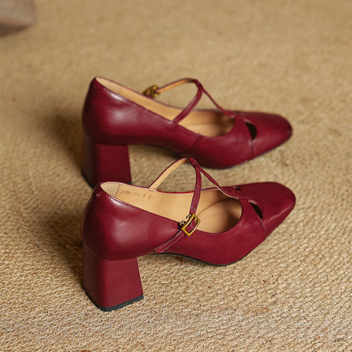 AuraBarcelona™ Elora Tacones Altos de Cuero Auténtico