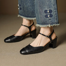 AuraBarcelona™ Tacones de Cuero Auténtico Valery