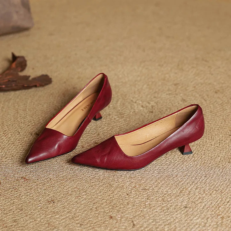 AuraBarcelona™ Anok Tacones Altos de Cuero Auténtico