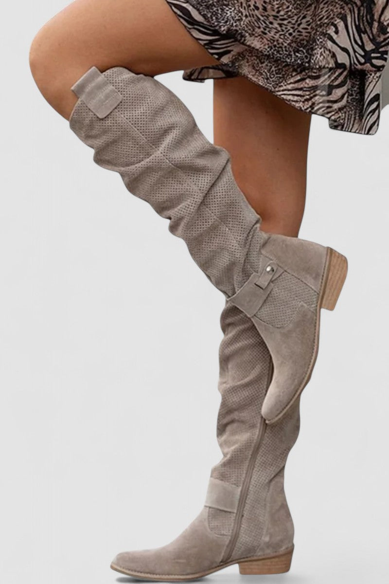 AuraBarcelona™ Sara | Botas Elegantes Hasta La Rodilla Con Tacón Cómodo