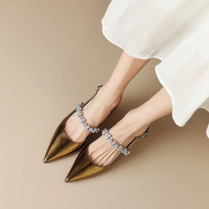 AuraBarcelona™ Zapatos de Tacón Bajo Elegantes Crysel