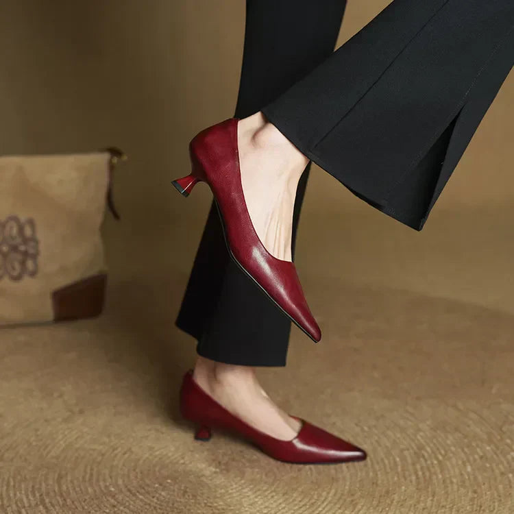 AuraBarcelona™ Anok Tacones Altos de Cuero Auténtico
