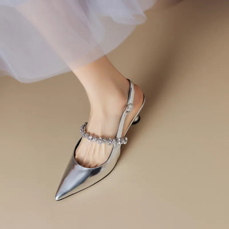 AuraBarcelona™ Zapatos de Tacón Bajo Elegantes Crysel
