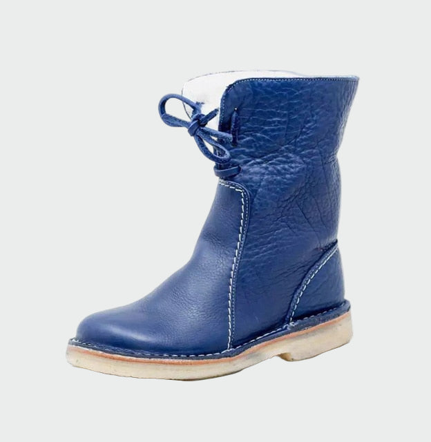 AuraBarcelona™ Alba | Botines De Cuero Impermeables Con Forro De Lana