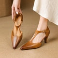 AuraBarcelona™ Tacones Altos de Cuero Auténtico Triana