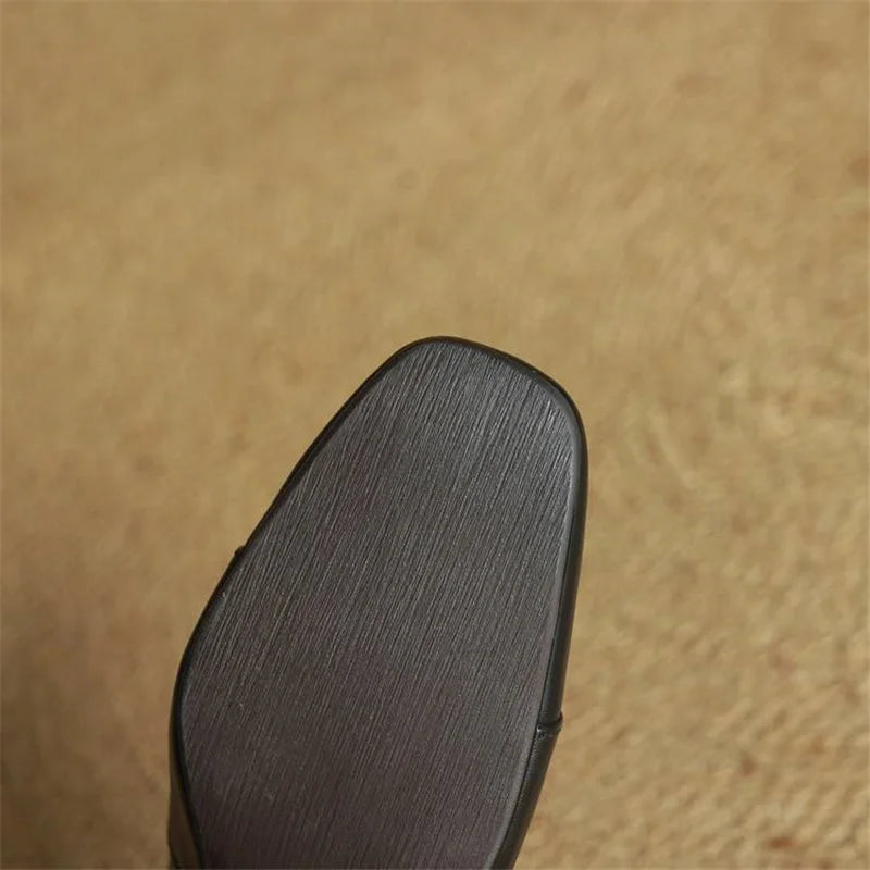 AuraBarcelona™ Elora Tacones Altos de Cuero Auténtico