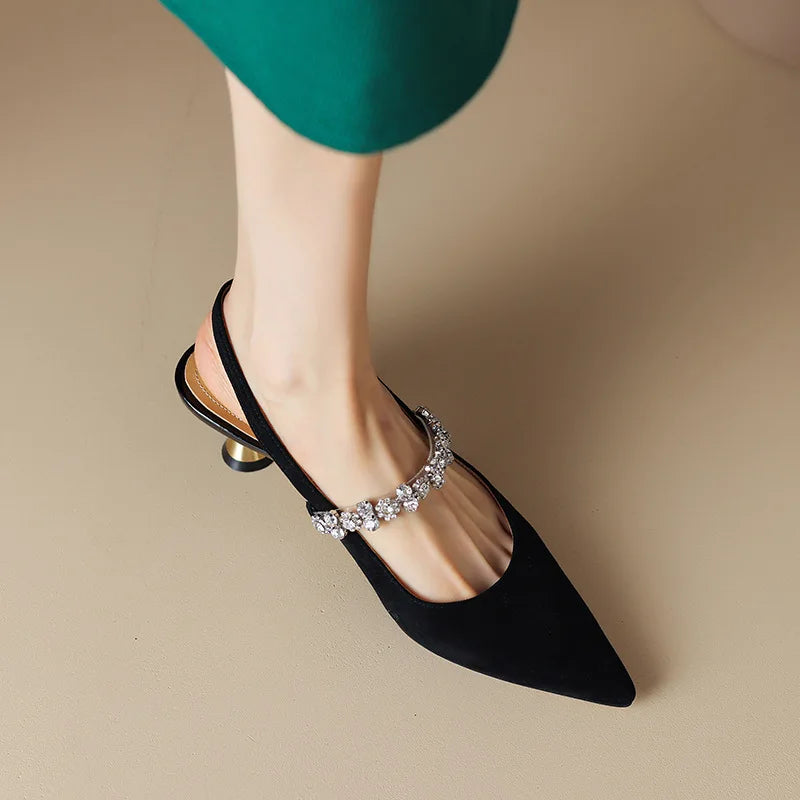 AuraBarcelona™ Zapatos de Tacón Bajo Elegantes Crysel