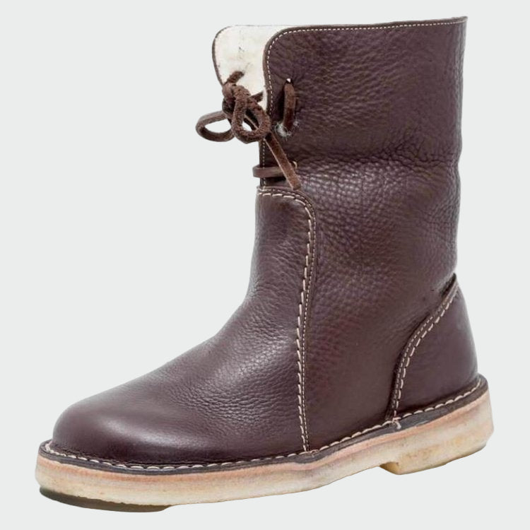 AuraBarcelona™ Alba | Botines De Cuero Impermeables Con Forro De Lana