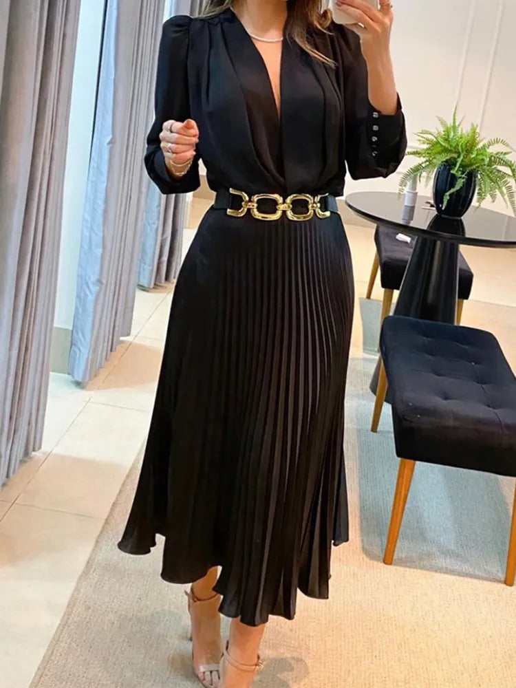 AuraBarcelona™ Esperanza | Vestido largo plisado