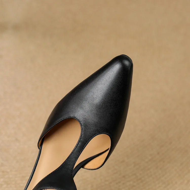 AuraBarcelona™ Tacones Altos de Cuero Auténtico Triana