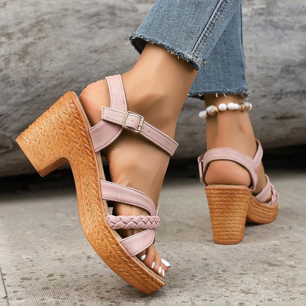 AuraBarcelona™ SANDALIAS CON TACÓN TRAMADO