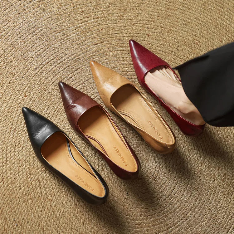 AuraBarcelona™ Anok Tacones Altos de Cuero Auténtico