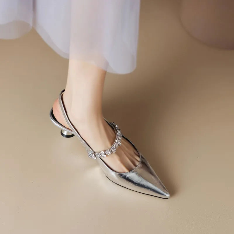AuraBarcelona™ Zapatos de Tacón Bajo Elegantes Crysel