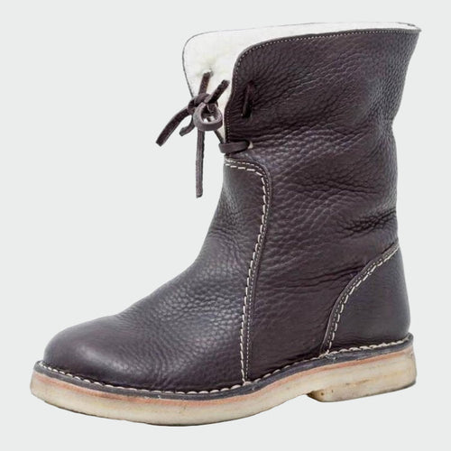 AuraBarcelona™ Alba | Botines De Cuero Impermeables Con Forro De Lana