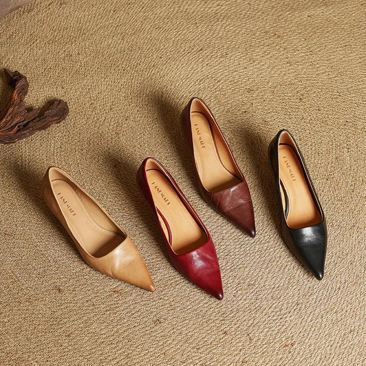 AuraBarcelona™ Anok Tacones Altos de Cuero Auténtico