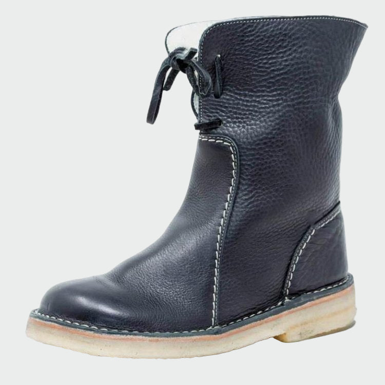 AuraBarcelona™ Alba | Botines De Cuero Impermeables Con Forro De Lana
