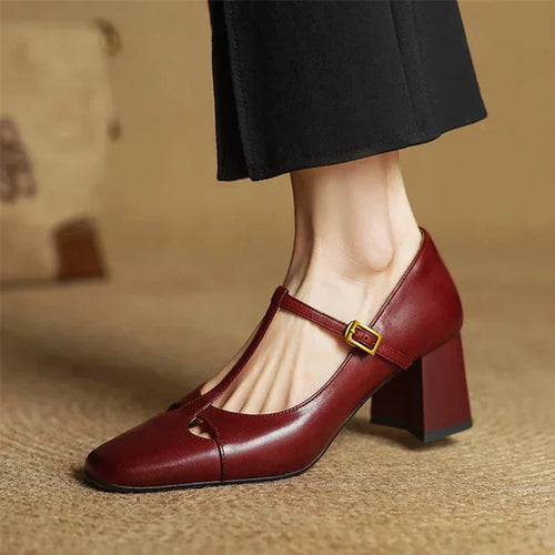 AuraBarcelona™ Elora Tacones Altos de Cuero Auténtico