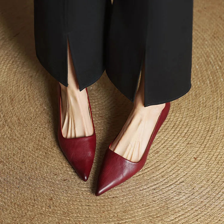 AuraBarcelona™ Anok Tacones Altos de Cuero Auténtico