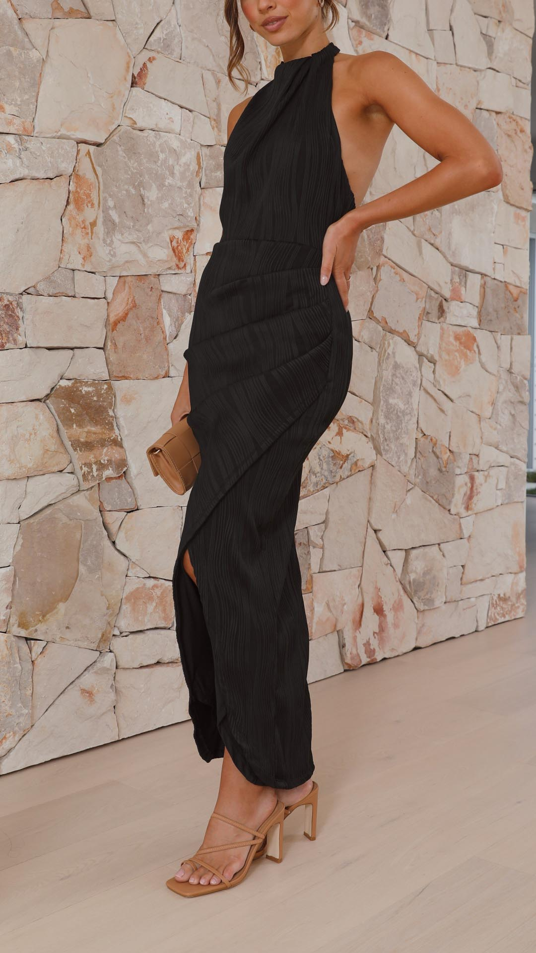 AuraBarcelona™ Salima | Vestido plisado sofísticado